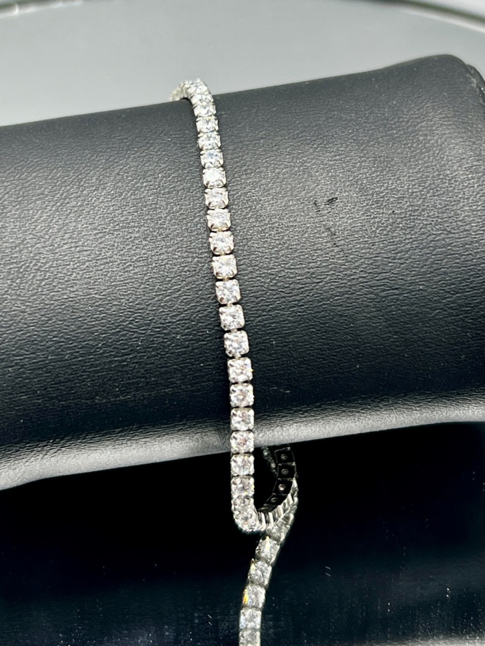 Silver Tone Cubic Zirconia Tennis Bracelet